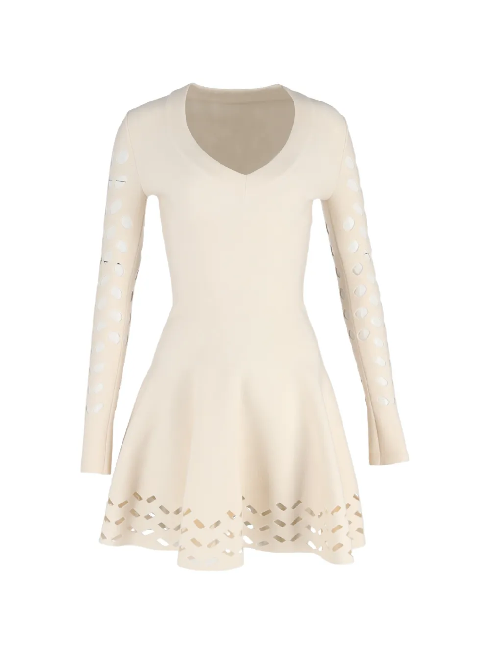 Alaïa Pre-Owned laser-cut knitted mini dress - Toni neutri