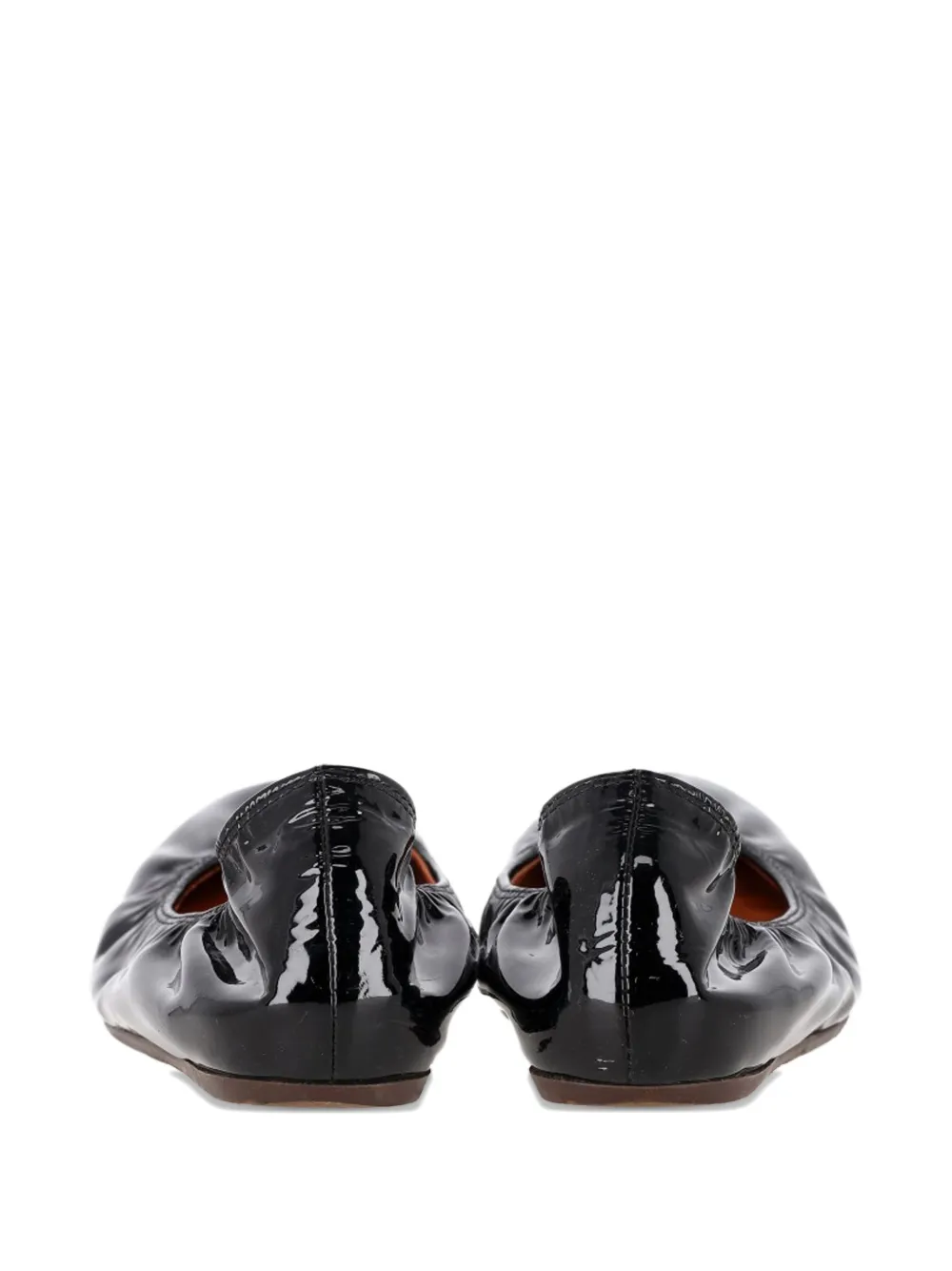 Lanvin Pre-Owned patent-leather ballet flats - Zwart