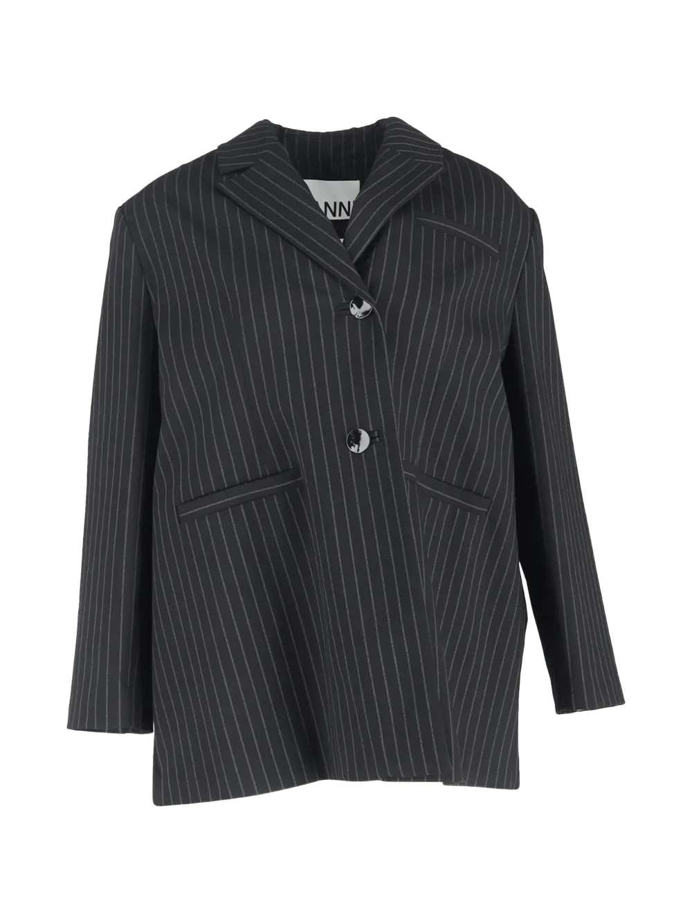 GANNI pinstriped blazer - Nero