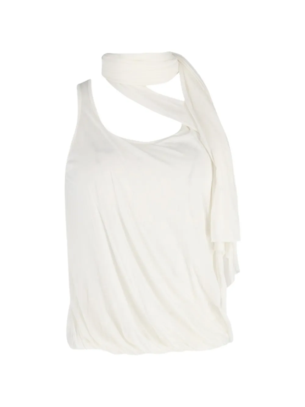Alexander McQueen Pre-Owned sleeveless drape tank top - Bianco