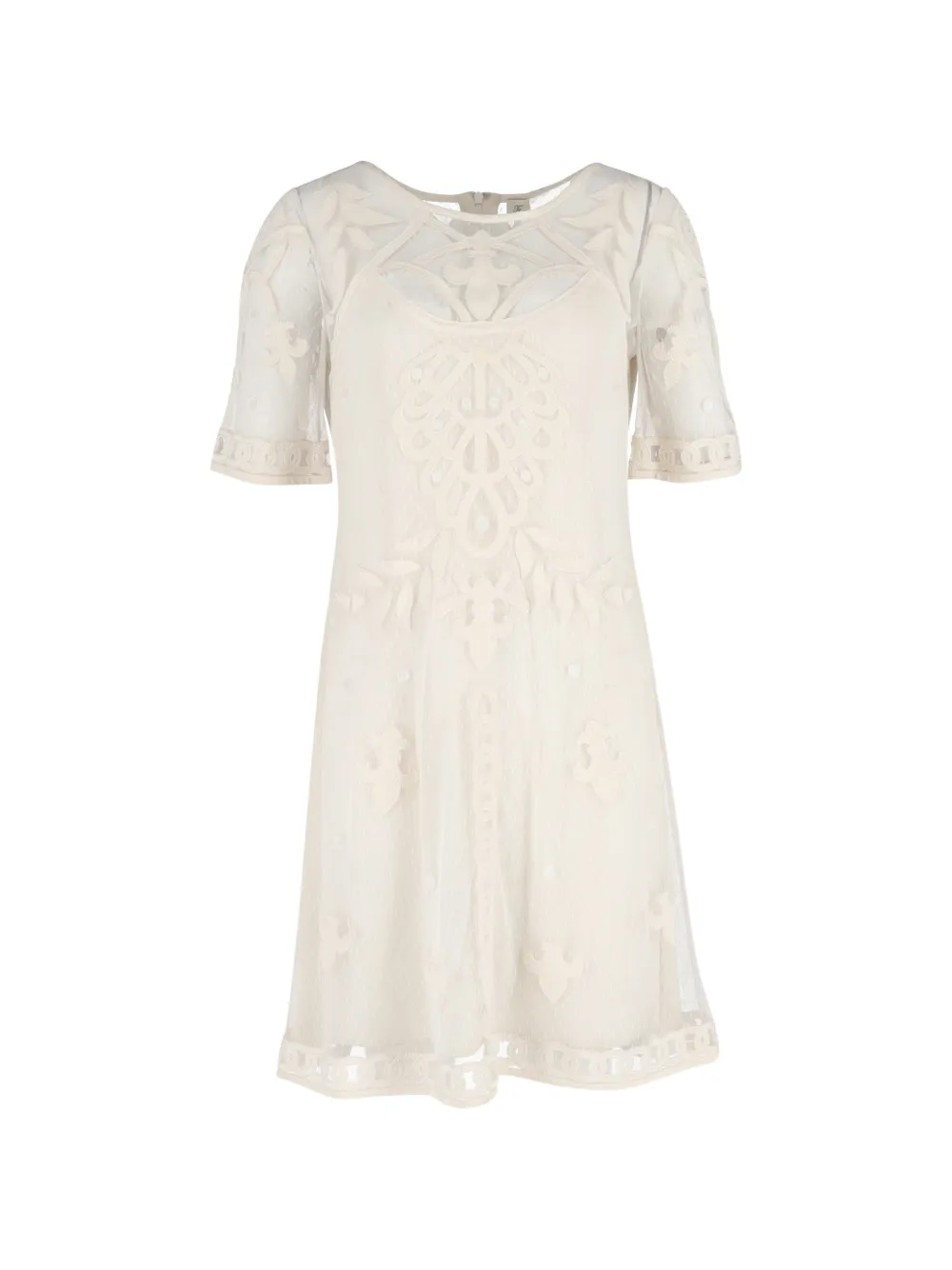 Temperley London lace-detail midi dress - Bianco