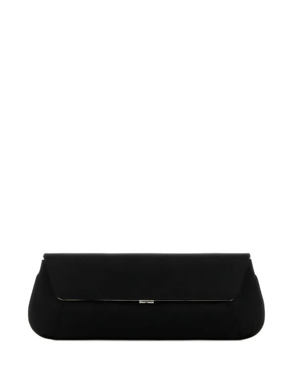 Amina Muaddi Ami Clutch Bag in Black