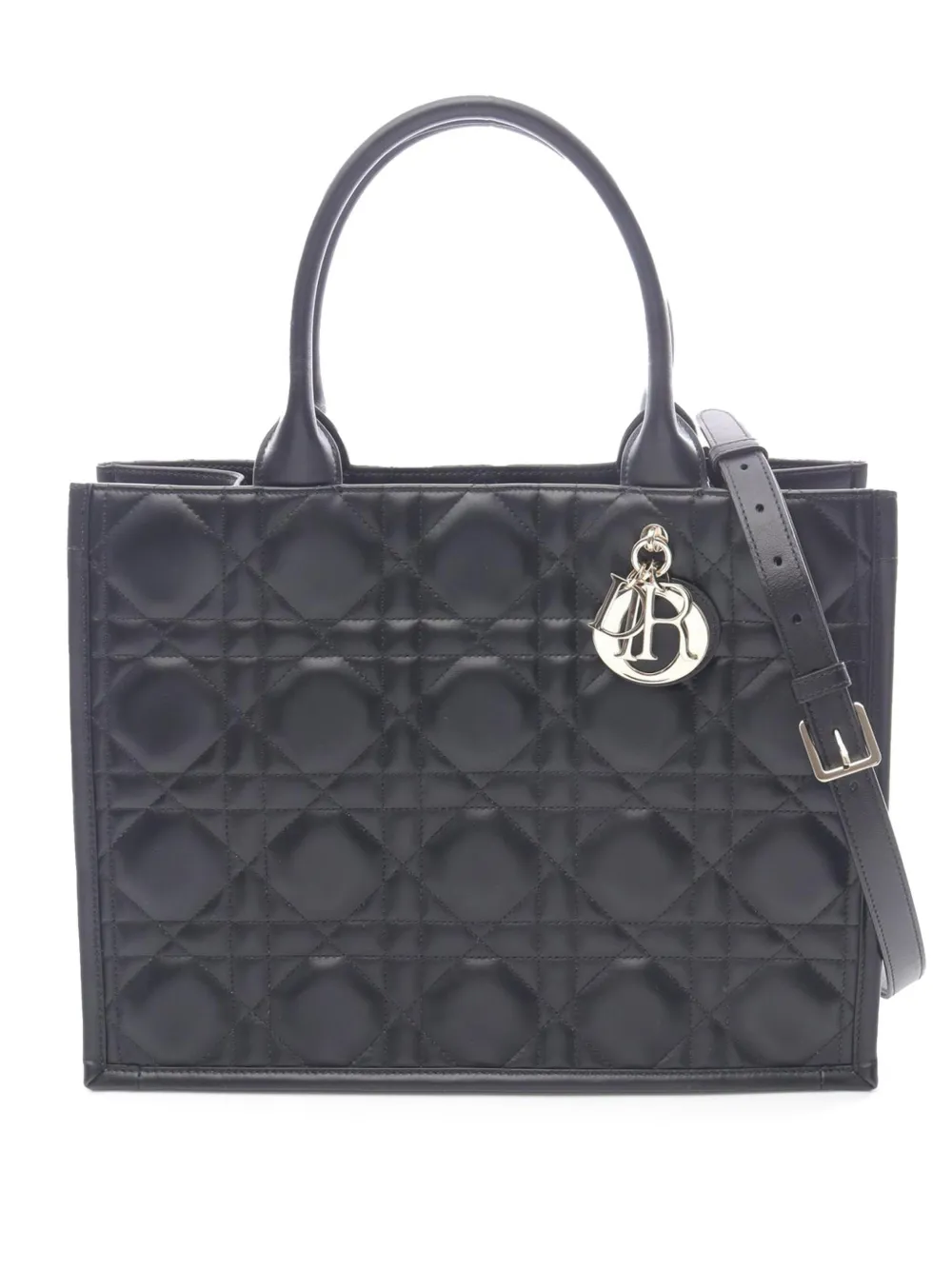 Christian Dior Pre-Owned 2010-2025 Medium Calfskin Microcannage Book tote bag - Nero