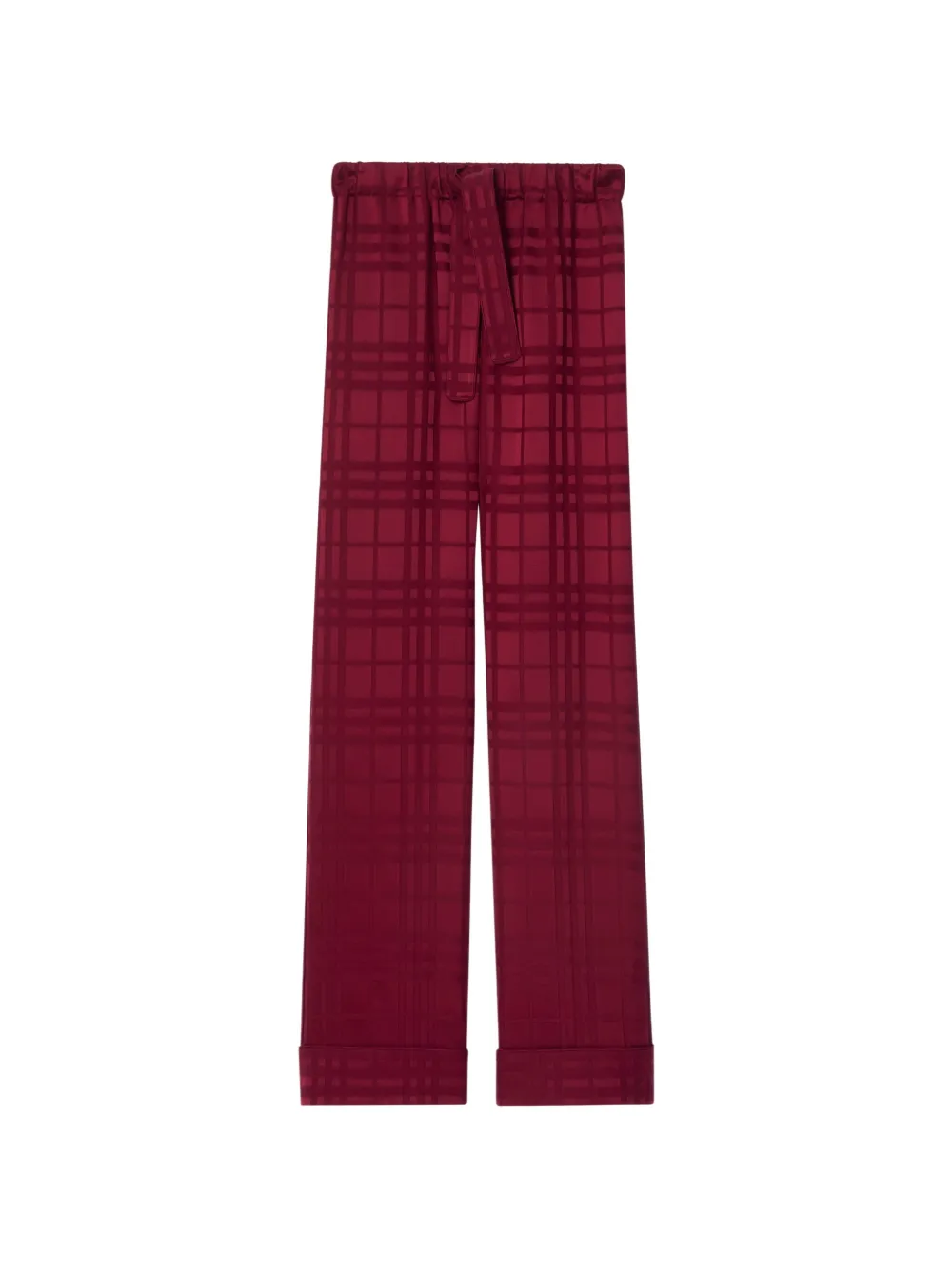 Burberry check silk pajama trousers - Rot