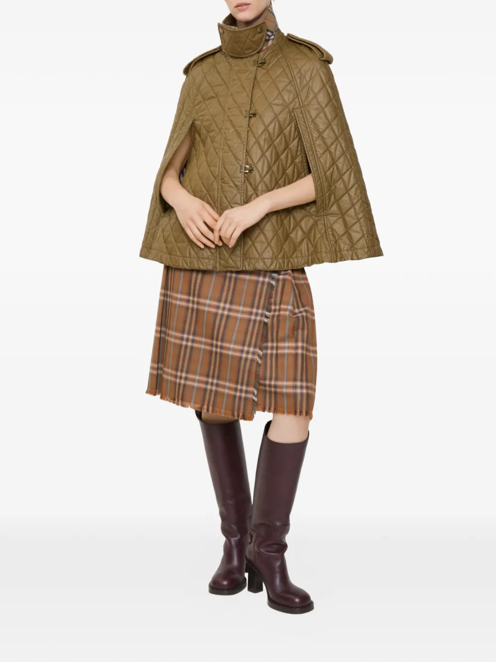 Burberry Cape met lammy kraag Bruin