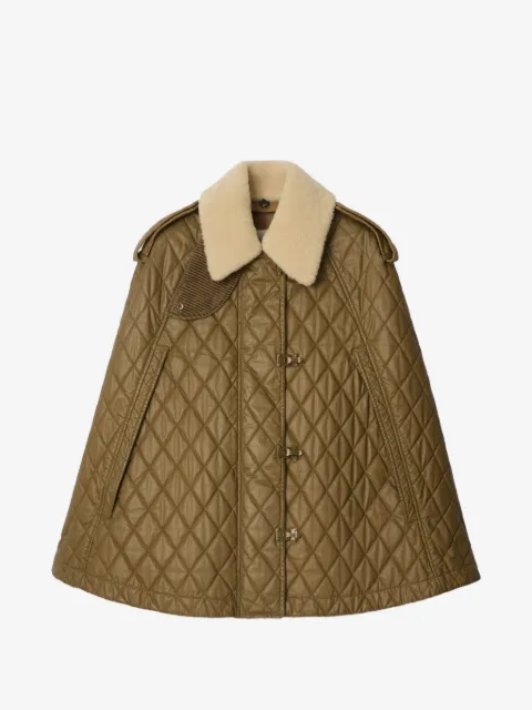 Burberry quilted shearling-collar cape