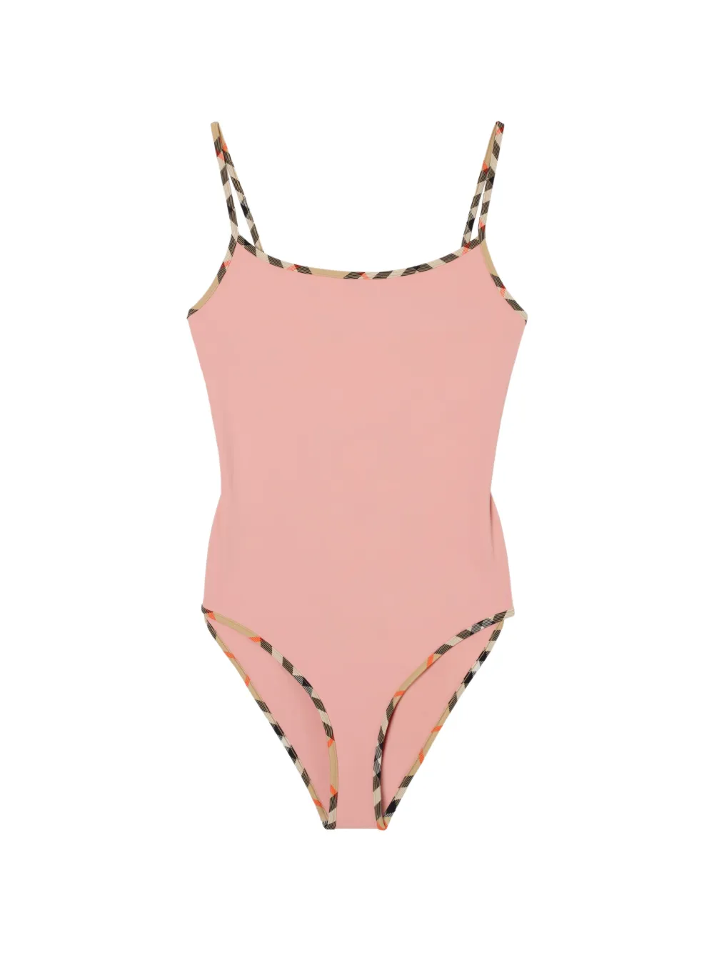 Burberry cut-out check-trim swimsuit - Rosa