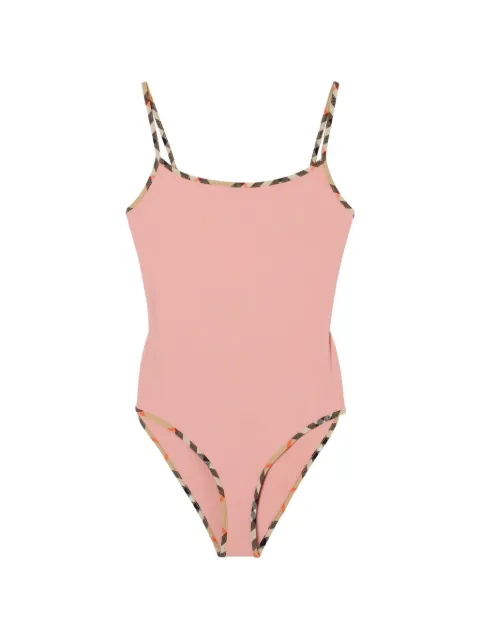 Burberry cut-out check-trim swimsuit