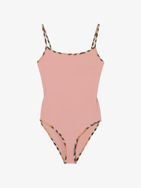 Burberry check trim swimsuit