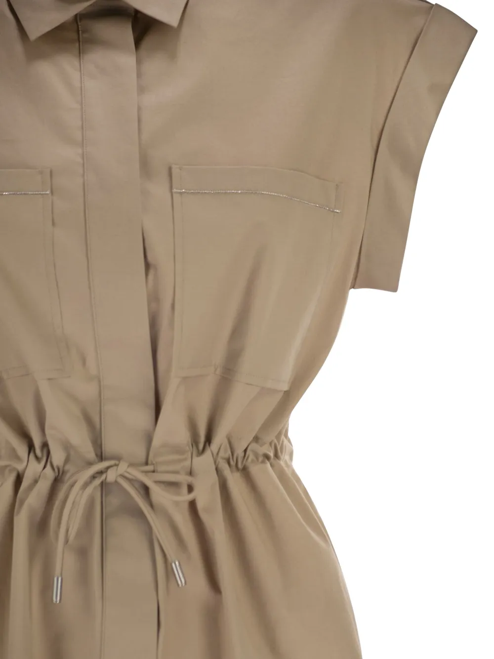 Peserico Blouse met trekkoordtaille Beige