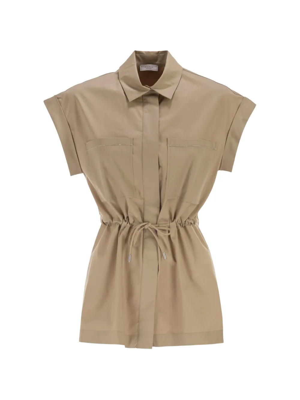 Peserico drawstring short-sleeve blouse - Nude