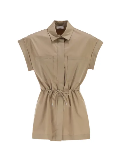 Peserico drawstring short-sleeve blouse