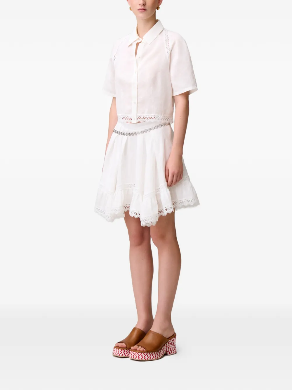 Claudie Pierlot Shirt met kanten afwerking Wit