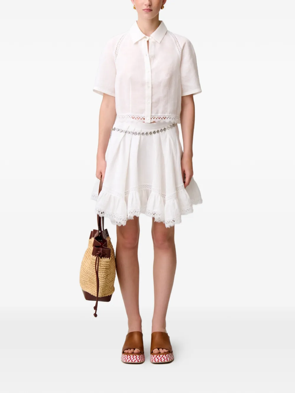 Claudie Pierlot Shirt met kanten afwerking Wit