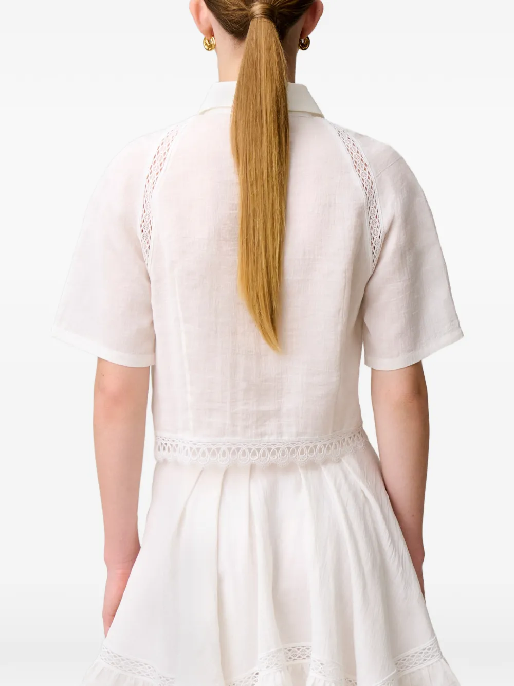 Claudie Pierlot Shirt met kanten afwerking Wit