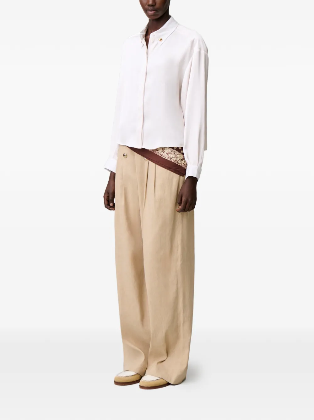 Claudie Pierlot Overhemd met kraag en knopen Beige