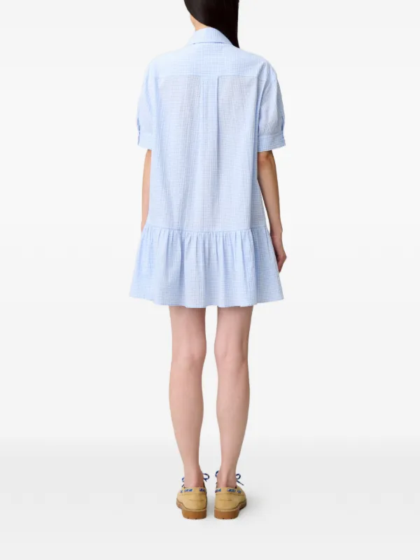 claudie pierlot shirt dress Claudie Pierlot Women's Preloved Asymmetric Striped Shirt Dress in Green Cotton