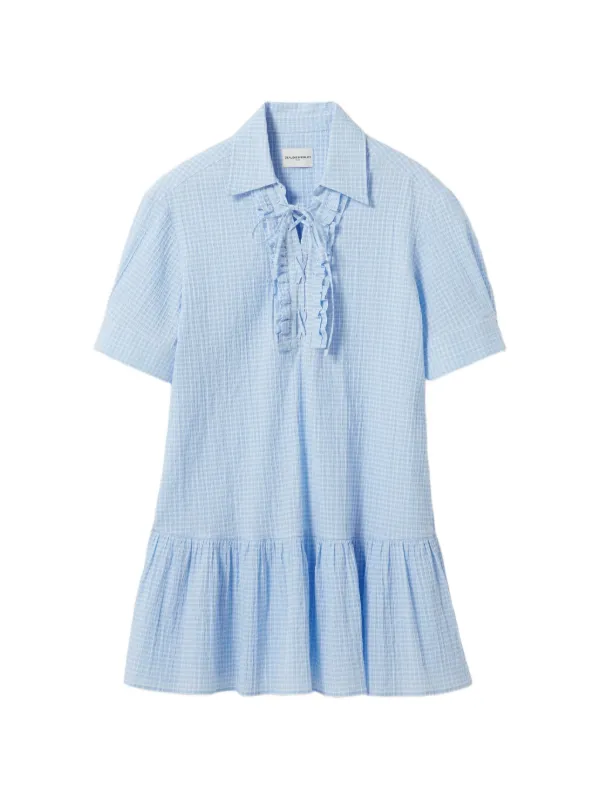claudie pierlot shirt dress Claudie Pierlot Women's Preloved Asymmetric Striped Shirt Dress in Green Cotton