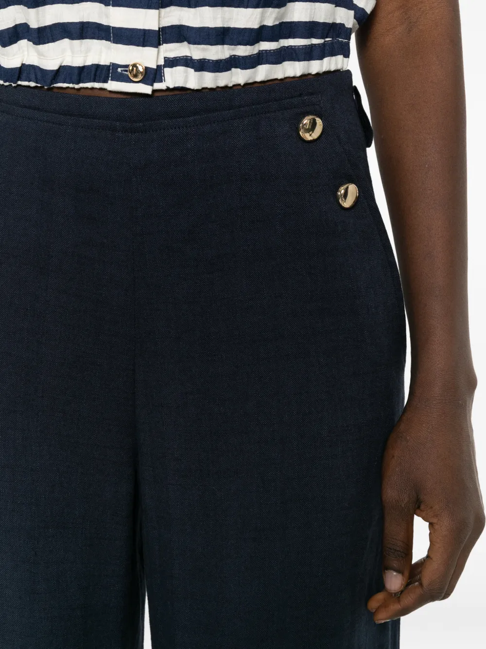 Maje Sailor broek van linnenblend Blauw