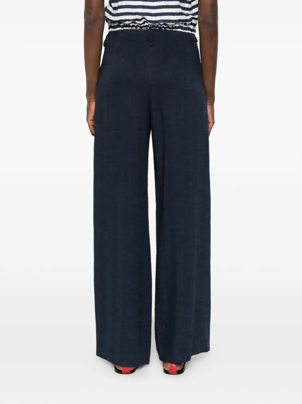 Maje Sailor broek van linnenblend Blauw