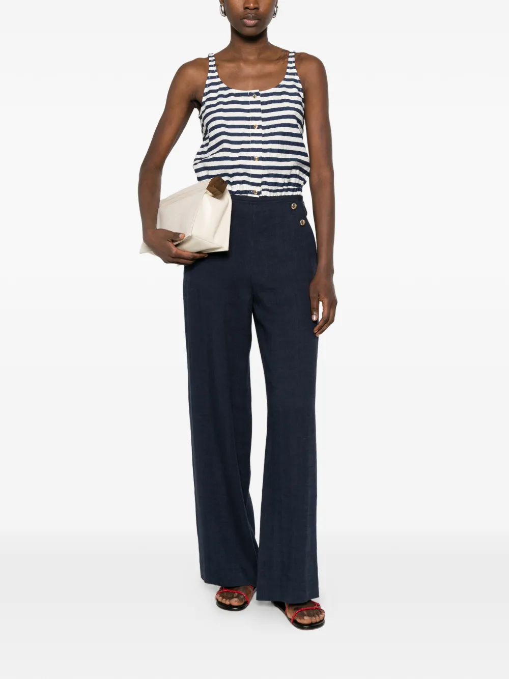  Maje Button-embellishment Trousers - Blue 