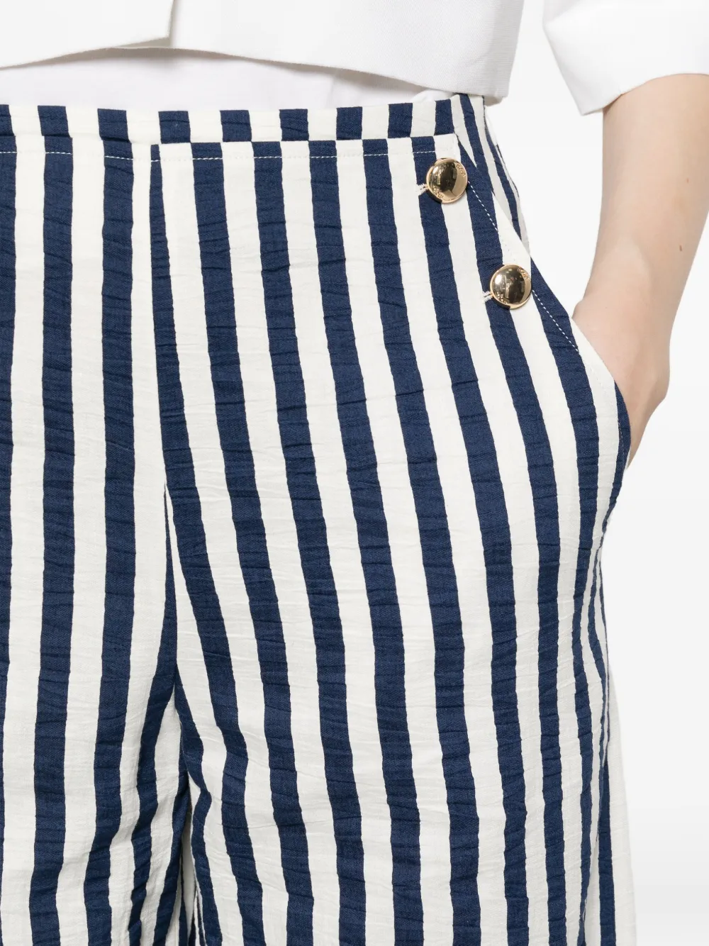Maje Sailor broek van linnenblend Blauw