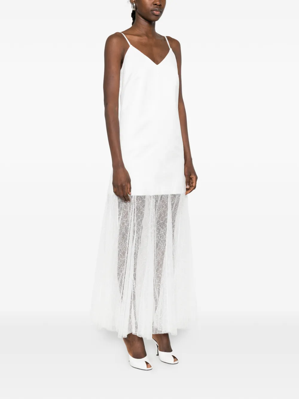 Maje V-neck Midi Dress - White 