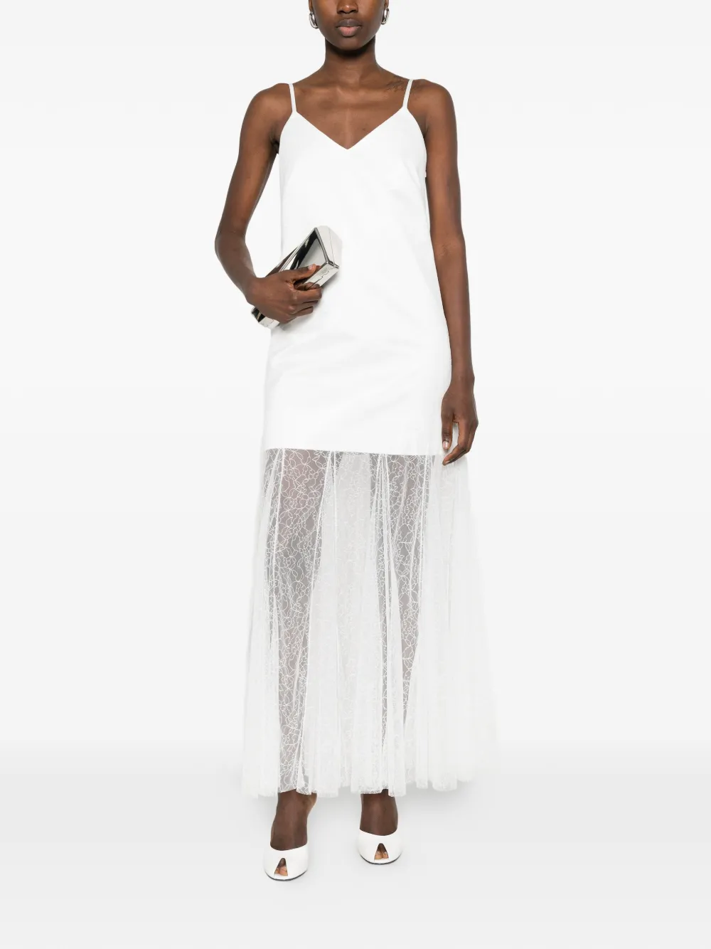  Maje V-neck Midi Dress - White 