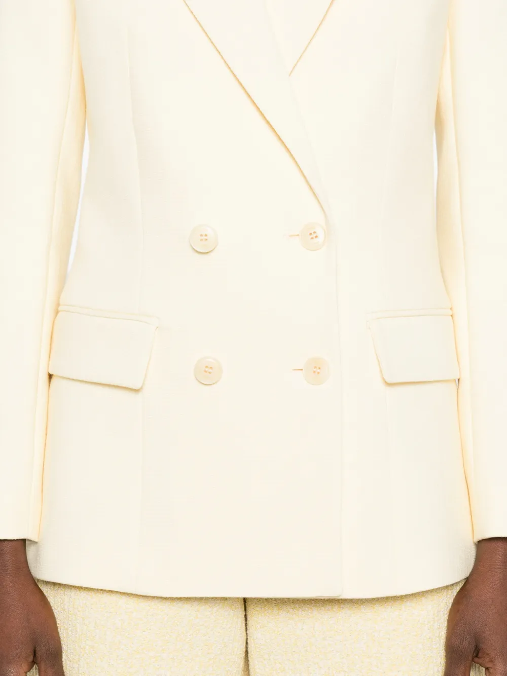 Maje Blazer met dubbele rij knopen Geel