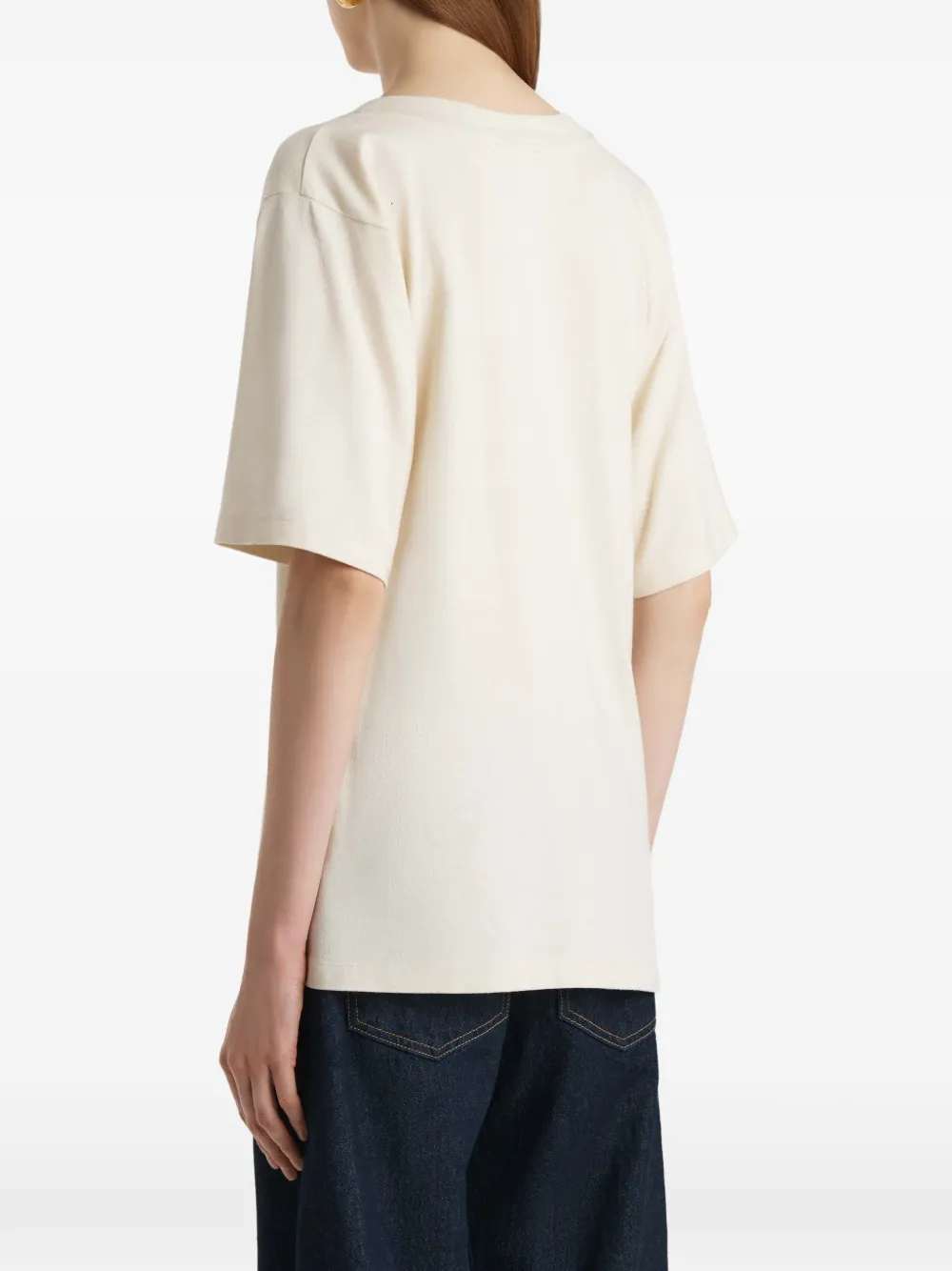KHAITE Allen zijden T-shirt Beige