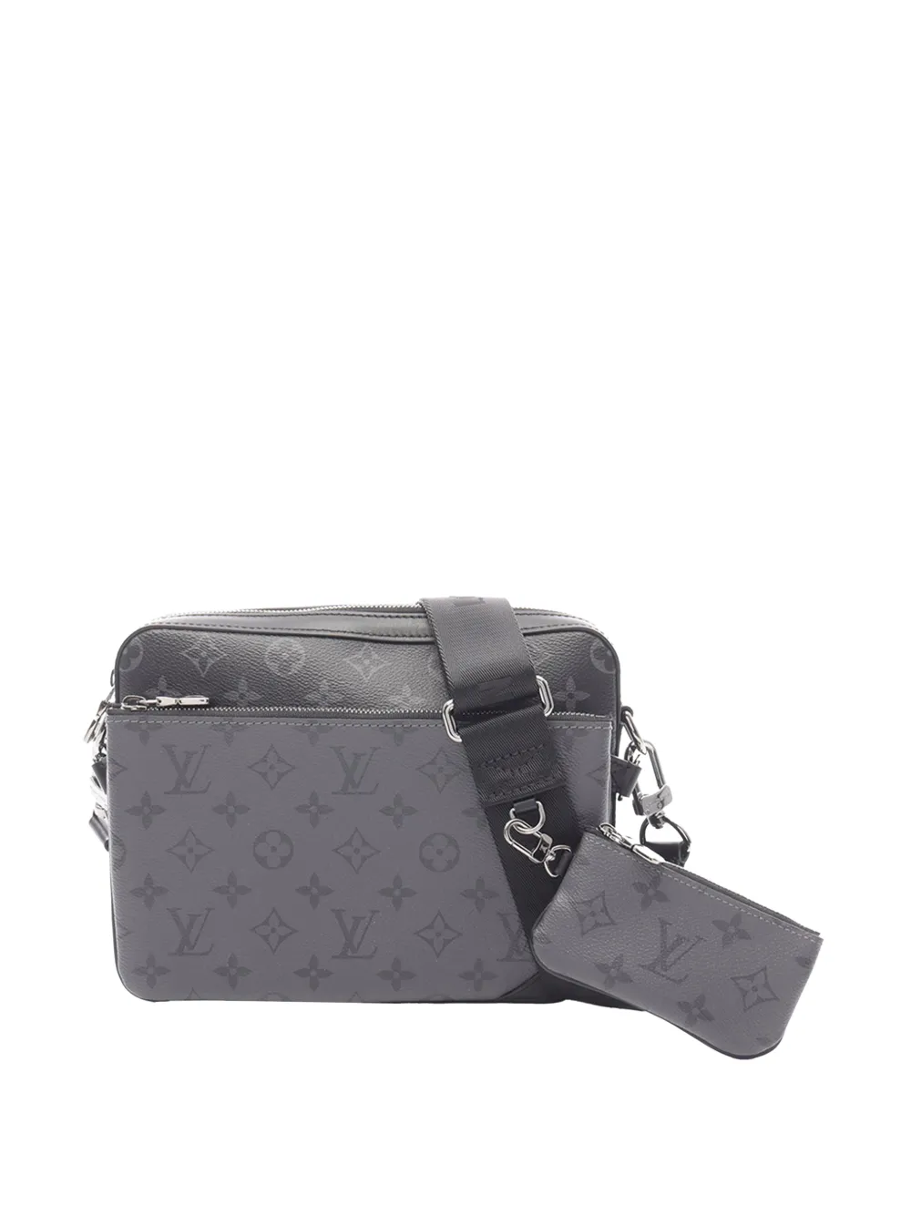 Louis Vuitton Pre-Owned 2021-2025 Monogram Eclipse Trio Messenger crossbody bag - Nero