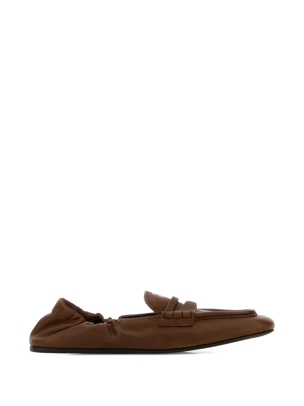 Miu Miu ruched loafers - Marrone
