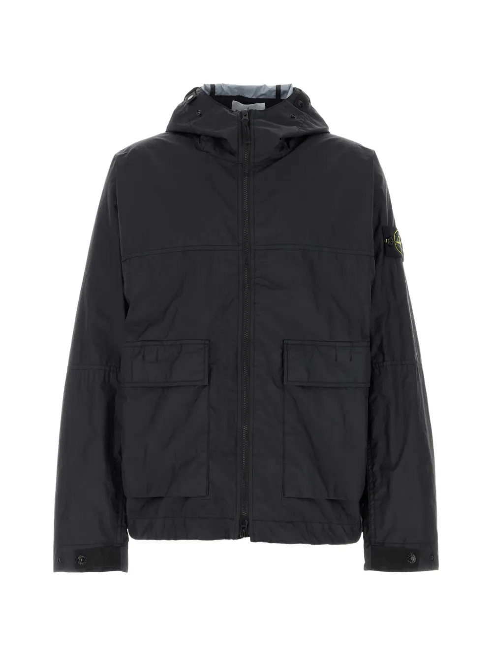Stone Island logo-patch hooded jacket - Schwarz
