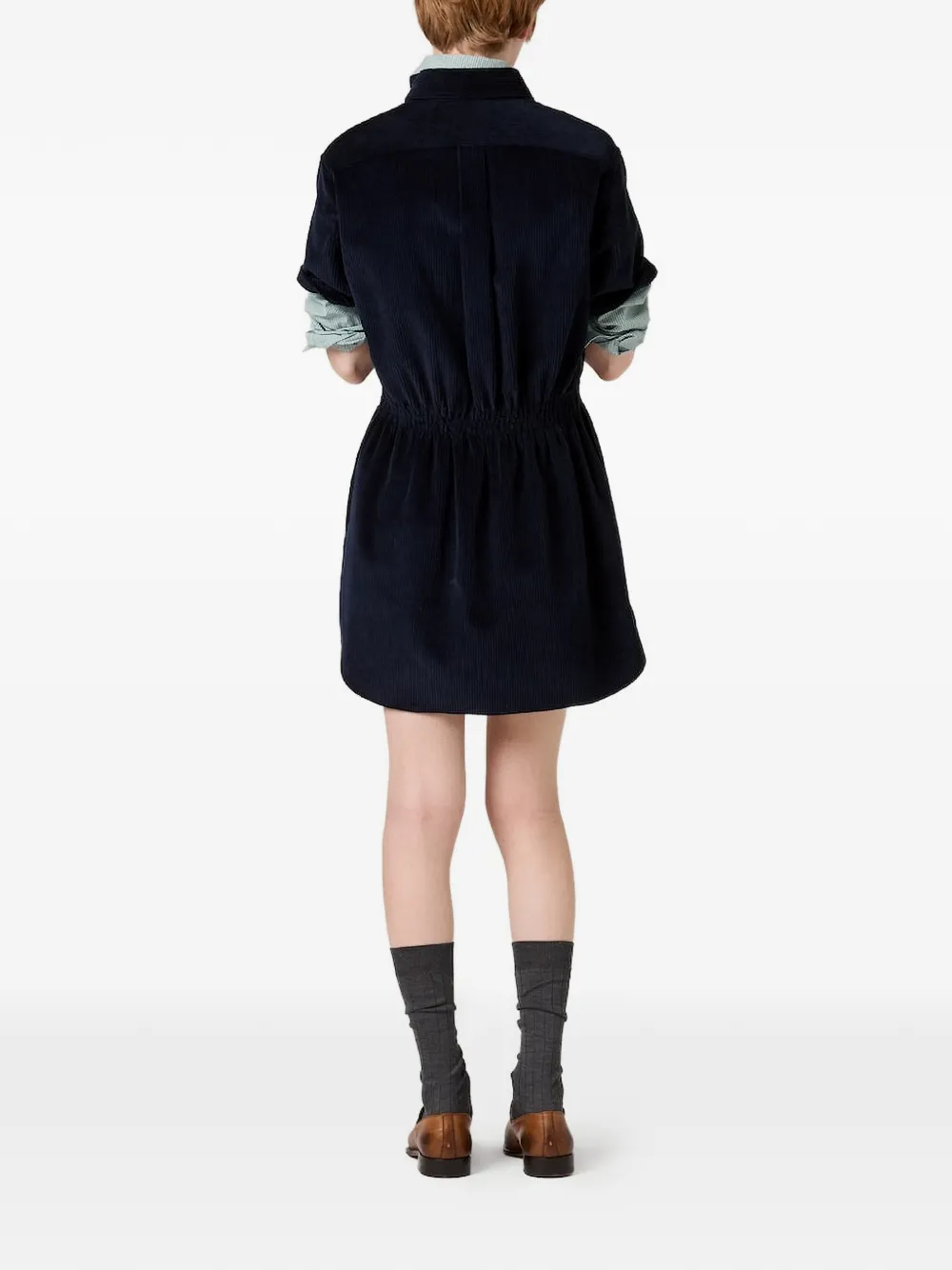Miu Mini-jurk met ribfluwelen textuur Blauw