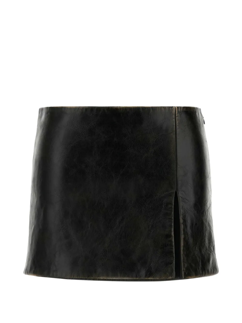 Miu Miu leather mini skirt - Nero