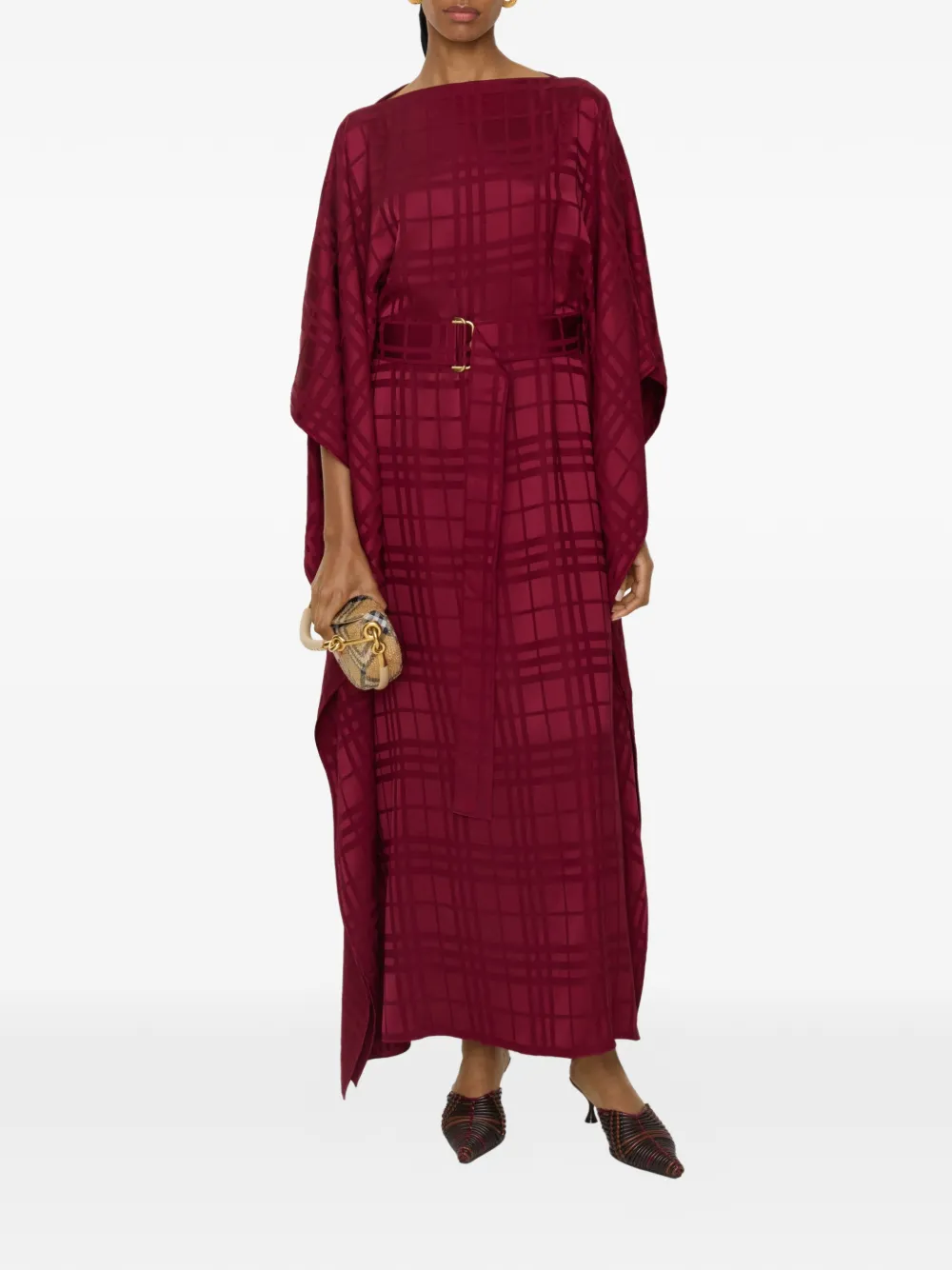 Burberry check buckle silk maxi dress - Rosso