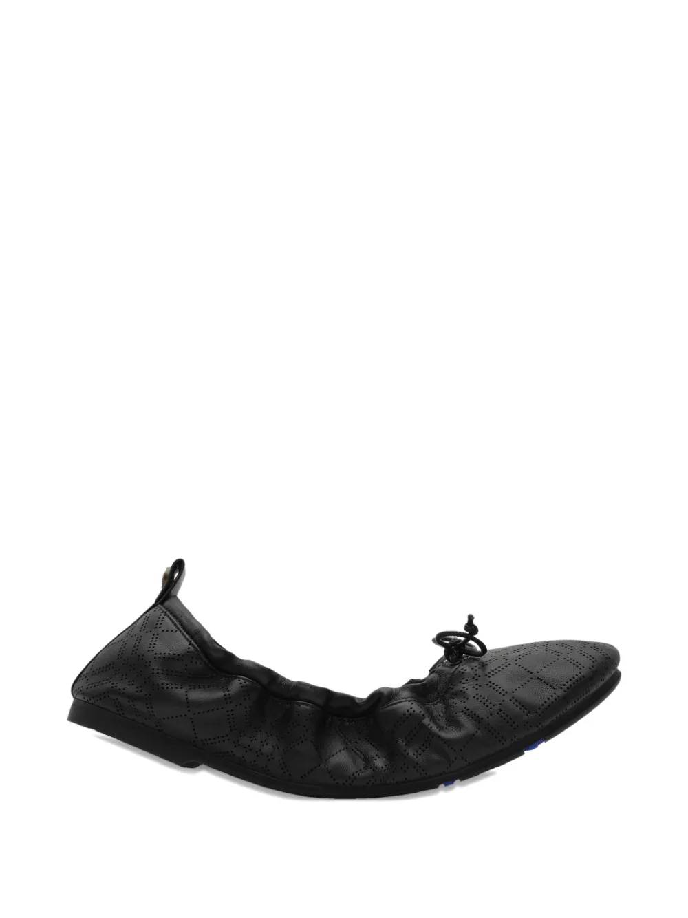 Burberry Perforated Gathered Ballet Flats In Multi