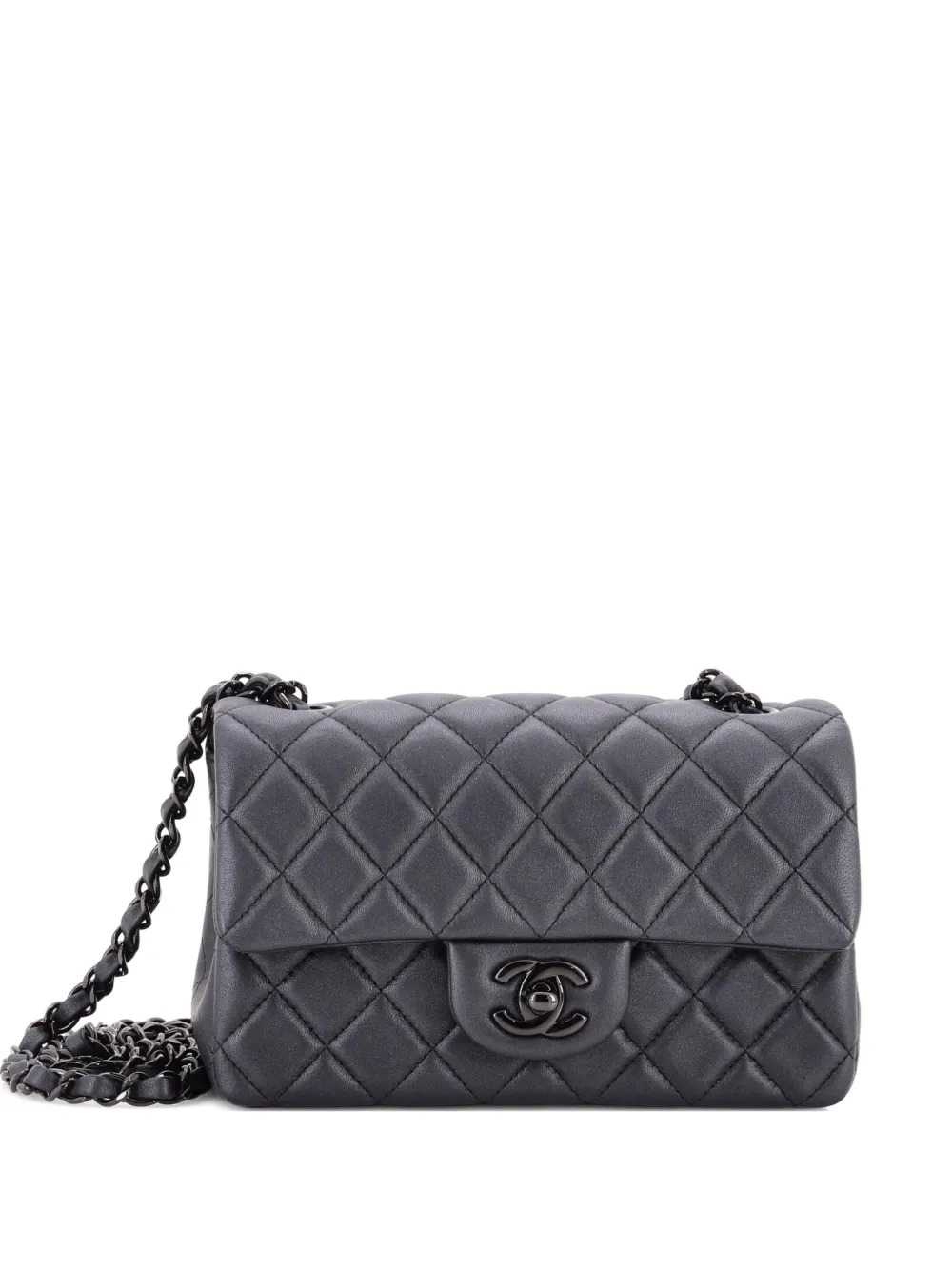 CHANEL Pre-Owned So Black Classic Single Flap Bag Quilted Lambskin Mini crossbody bag - Nero