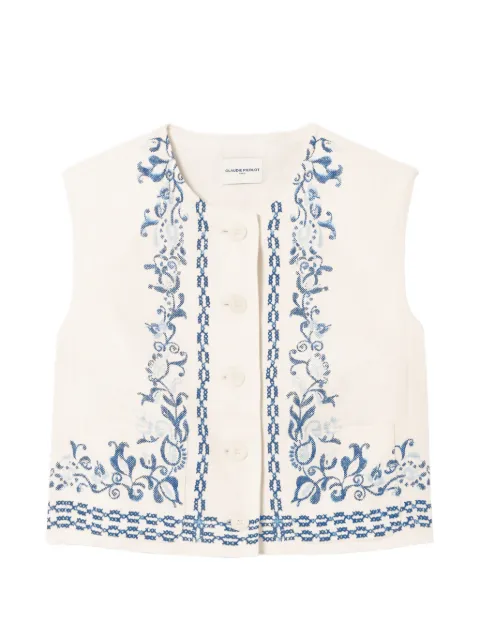 Claudie Pierlot floral-print linen waistcoat