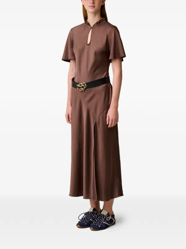 claudie pierlot brown dress Printed maxi dress