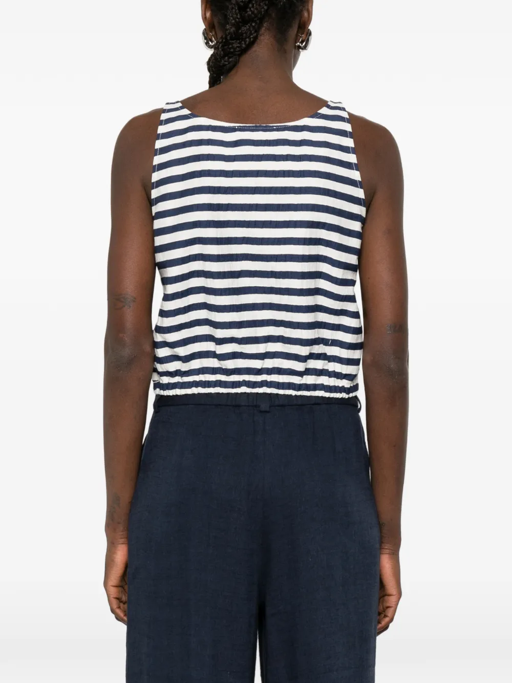 Maje Gestreepte tanktop met knoopsluiting Blauw