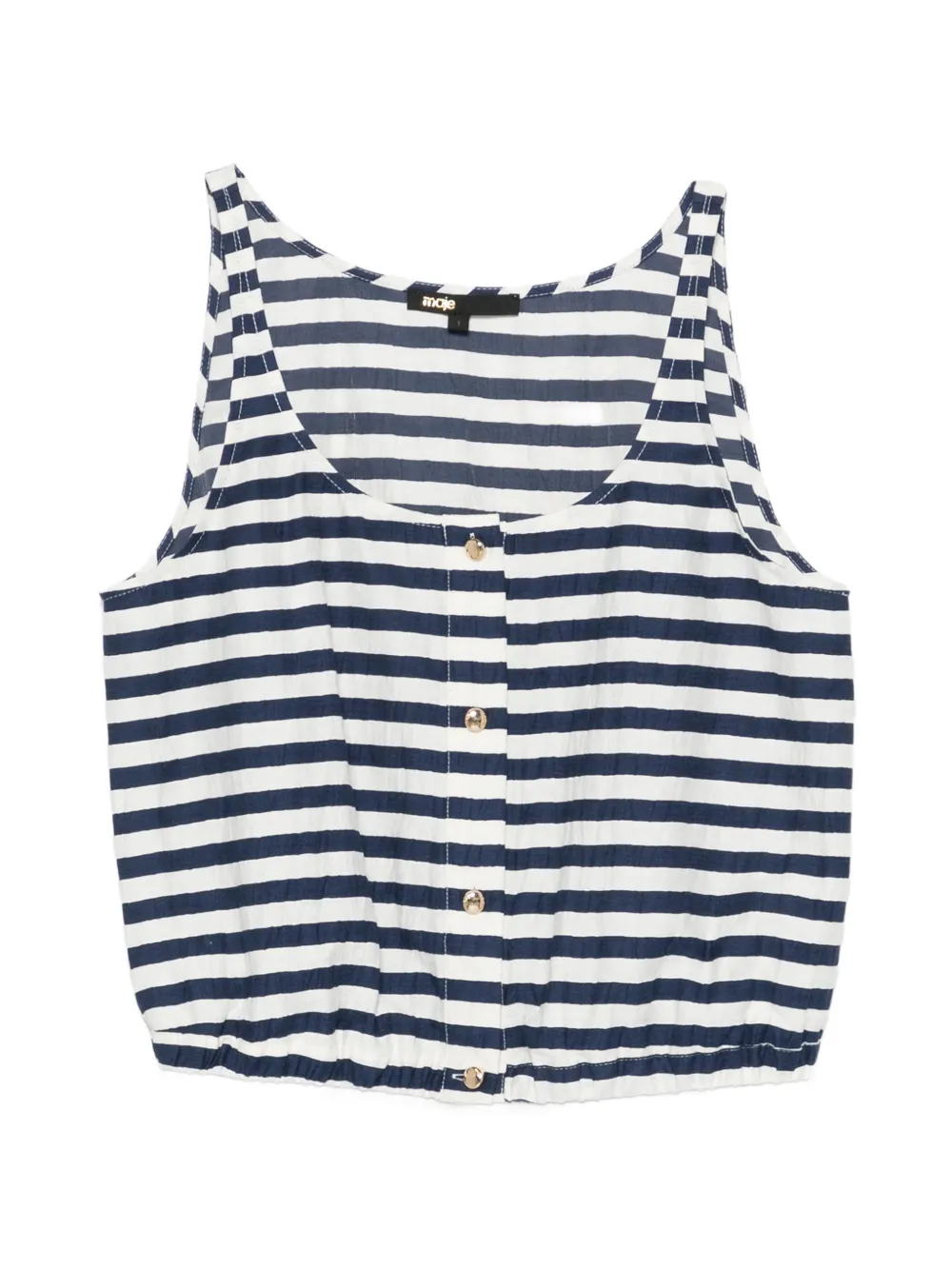 Maje striped-pattern button-fastening top - Blu