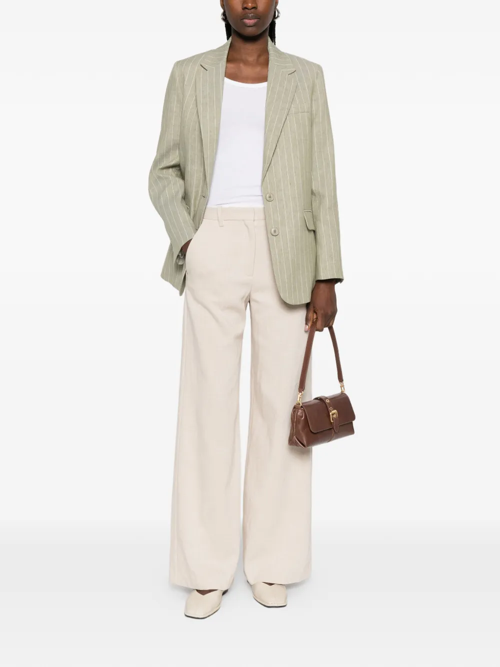  Maje Pinstripe-pattern Blazer - Neutrals 
