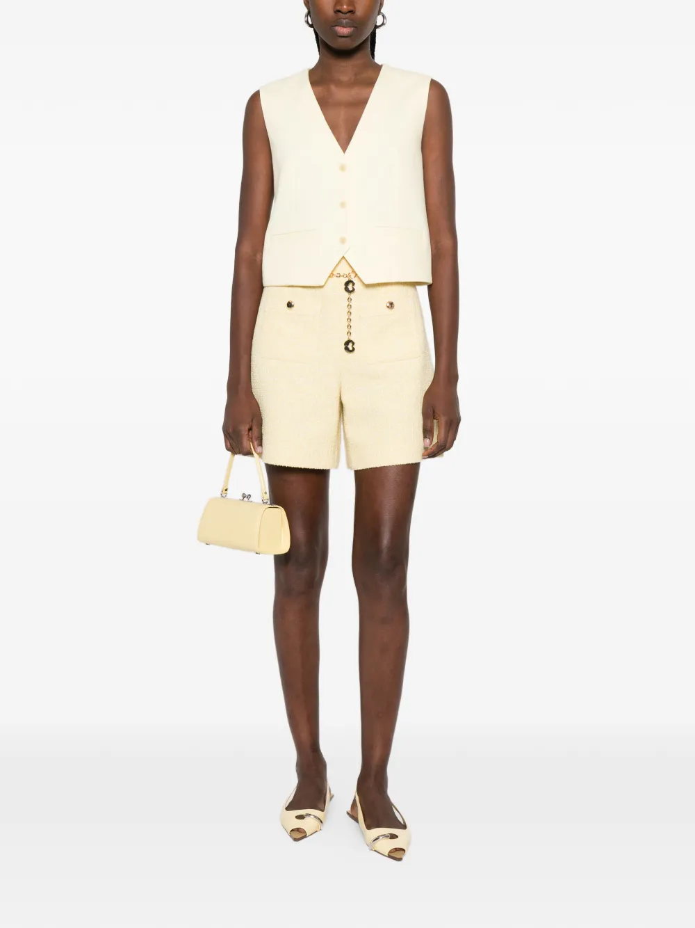  Maje Chain-detail Mini Shorts - Yellow 