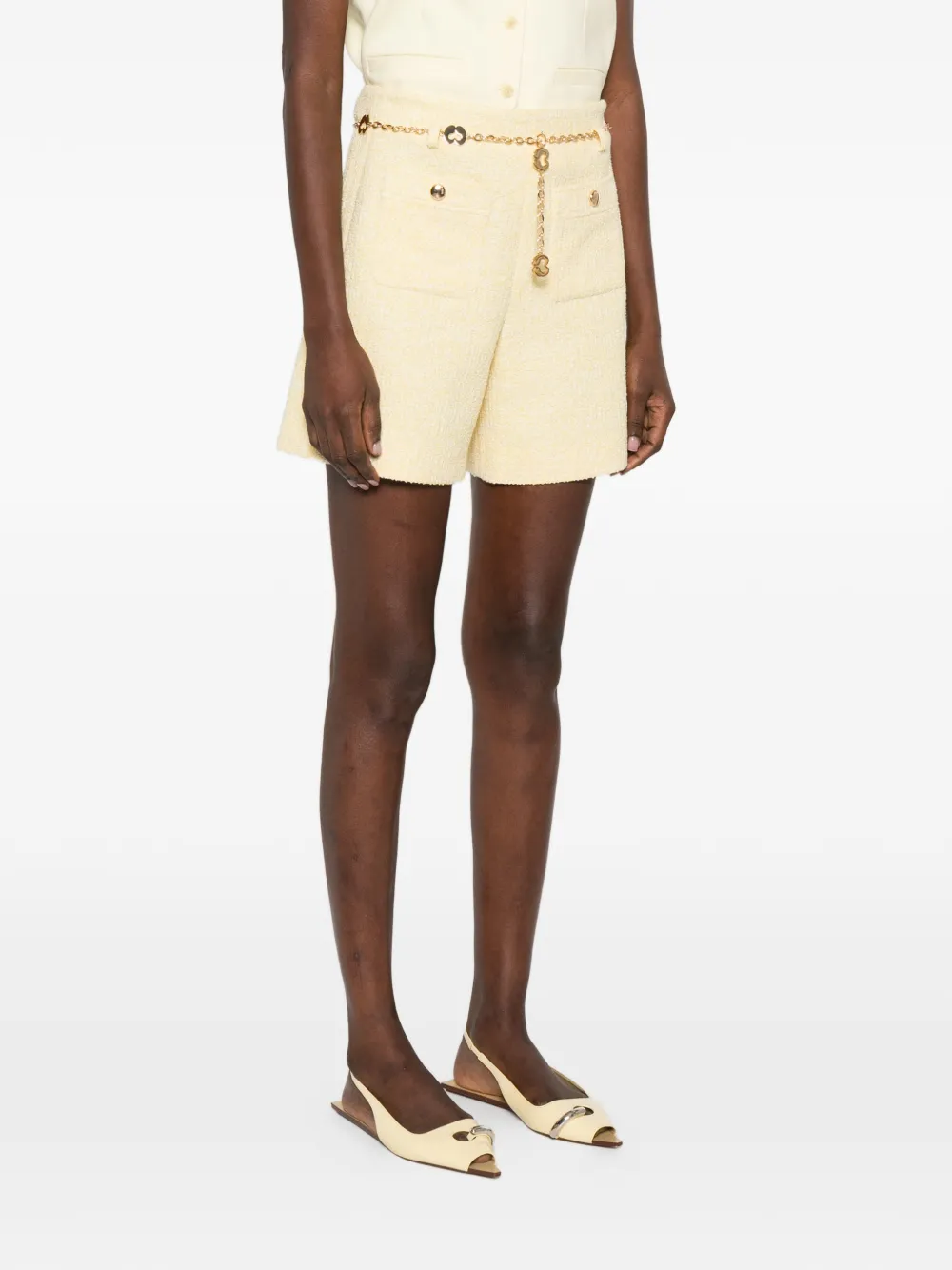  Maje Chain-detail Mini Shorts - Yellow 