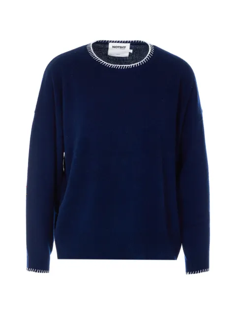 Not Shy Charlie embroidered crew-neck sweater