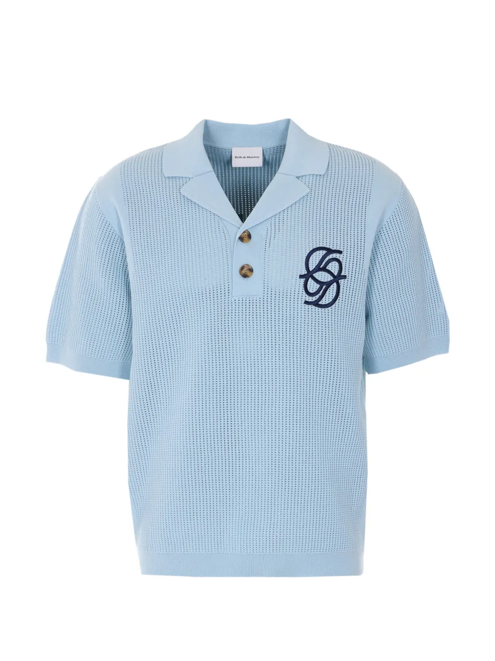 Drôle De Monsieur logo-embroidered short-sleeve polo shirt - Blu