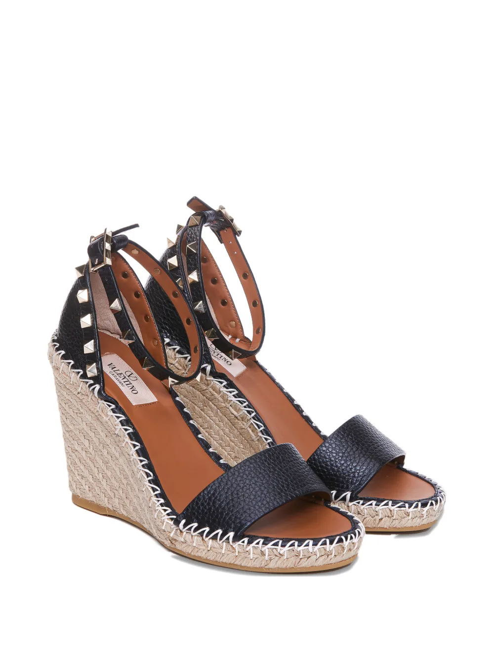 Valentino Garavani Double Rockstud heeled espadrilles Zwart