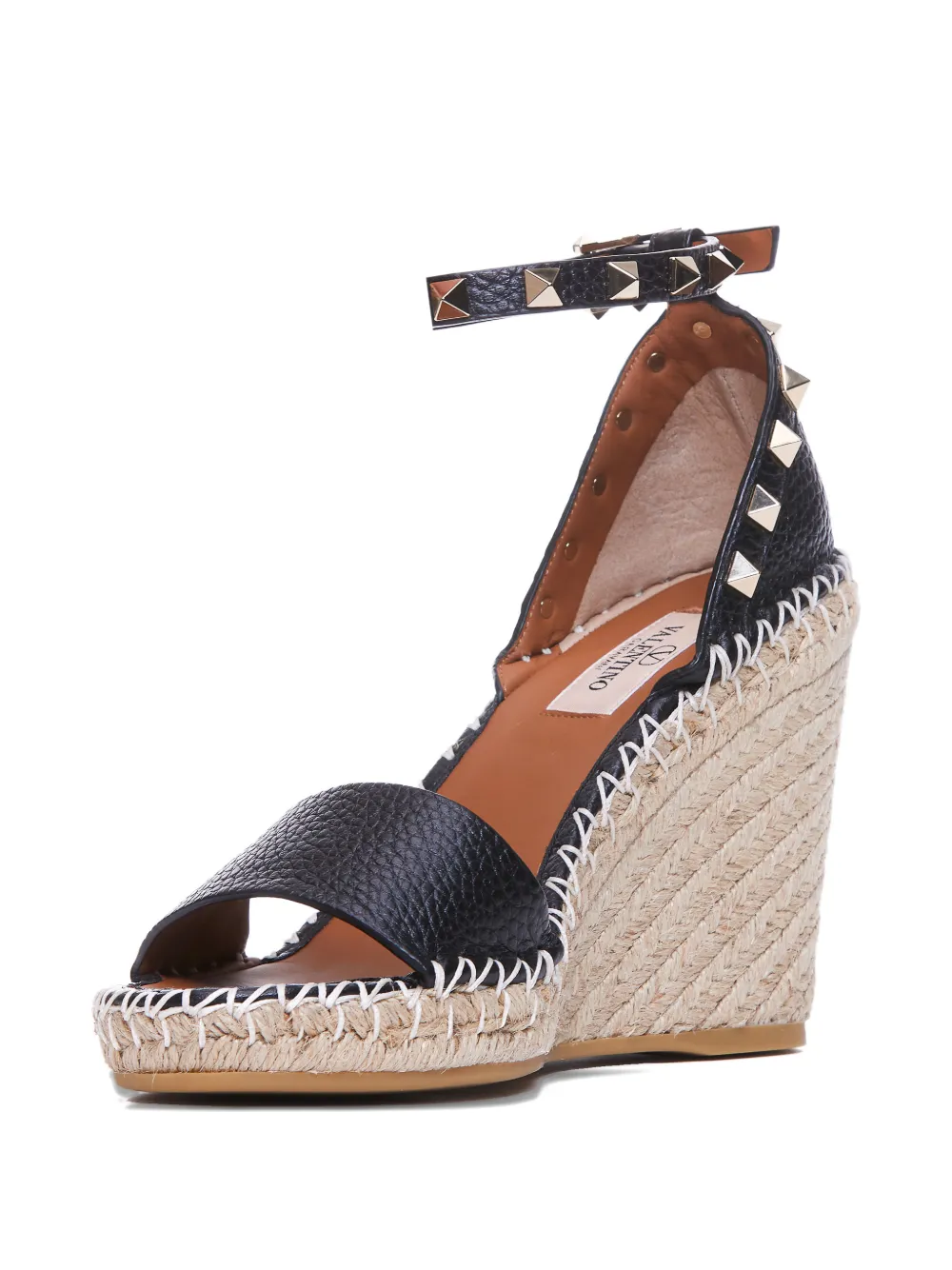 Valentino Garavani Double Rockstud heeled espadrilles Zwart
