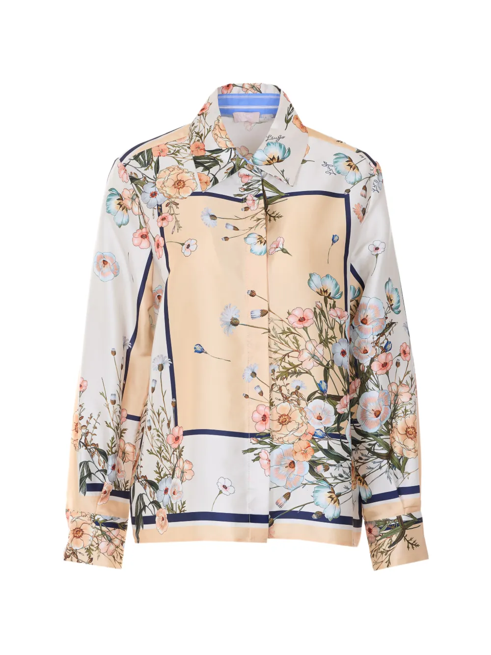 LIU JO floral-print long-sleeve shirt - Toni neutri